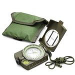 Vastu Vardan Compass || Sportneer High Accuracy Waterproof Military Compass with Carrying Bag Lensatic Sighting Waterproof || Shakeproof Compass Army Green Suitable for Camping Hiking