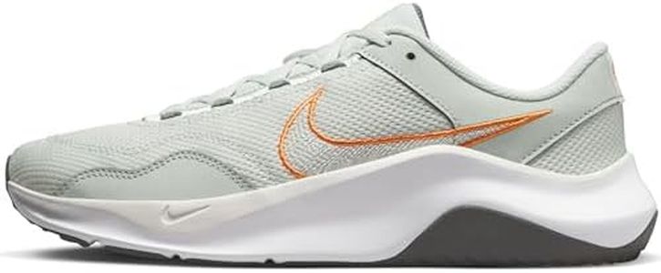 Nike Men's Legend Essential 3 Next Nature Workout Shoes, Light Silver/Iron Grey/Bright Mandarin/Summit White, US 8