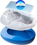 Contoured Bedpan Set with 25 Super Absorbent Pads and Liners - Heavy Duty Bed Pan for Females and Men - For Hospital or Home Use of the Elderly and Bedridden Patients - Pads Absorb up to 35 oz /1000ml