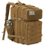 QT&QY Military Tactical Backpacks For Men Molle Daypack 45L Large 3 Day Bug Out Bag Hiking Rucksack With Bottle Holder