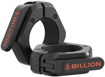 Olympic Barbell Clamps 2 inch Barbell Clips (Pair) Barbell Collars for Secure Weightlifting Quick Release Weight Clips for Bars with Anti-Slip TPR Lining at Home or Gym Clips