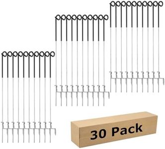 FENSMILE Fence Shock 41 Inches Systems Pig Tail Step-in Fence Post, Stainless Steel for Garden and Farm, Portable Fence Ideal for Electric Fencing - Pack of 30 Black