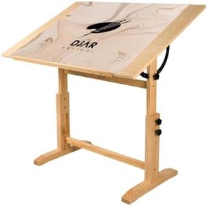DJAR 42x30 Adjustable Wooden Drafting Table & Art Drawing Desk, Natural