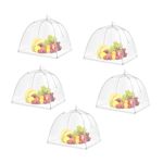 RUHIRA Mesh Food Covers, Keep Flies Bugs Mosquitoes Away, Fine Net Screen Umbrella for Outdoors, Parties Picnics,Reusable and Collapsible,Umbrella Covers Reusable and Collapsible 17 x 17inches (5)