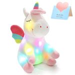 Athoinsu Light up Unicorn Soft Plush Toy LED Stuffed Animals with Colorful Night Lights Glowing Birthday Valentine's Day for Toddler Girls Women, 12''