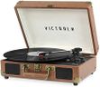 Victrola Vintage 3-Speed Bluetooth Portable Suitcase Record Player with Built-in Speakers | Upgraded Turntable Audio Sound| Includes Extra Stylus | Brown