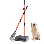 TNELTUEB Extra Large Pooper Scooper, Pet Poop Tray and Rake with Adjustable Long Handle, Pet Waste Removal Heavy Duty Dog Pooper Scooper Great for Large Dog Grass Street Gravel