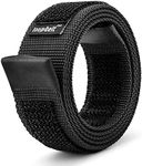 Loopbelt M 34-38 No Scratch Reversible Web Belt with Advanced Hook & Loop Fasteners Black Medium 34-38