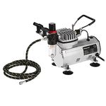 Mini Air Compressor Portable for Airbrush Makeup, Canvas Painting 40-58psi Handheld Electric with 6ft hose pipe and airbrush holder-18B