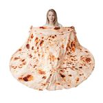 Bunnikins & Clover Burritos Tortilla Throw Blanket, Double Sided 60 inches for Adult and Kids, Giant Funny Realistic Food Blankets, Novelty Soft Flannel Taco Blanket