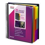 Performore 24 Pocket Spiral Project Organizer with 12 Dividers, Fits 8.5" X 11" Letter Size Papers Folder with Front and Customizable Cover, Erasable Write On Tabs for Documents Files