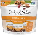 Orchard Valley Harvest Omega-3 Mix, 1 Ounce Bags (Pack of 15), Walnuts, Cranberries, Almonds, and Pistachios, Gluten Free, Non-GMO, No Artificial Ingredients