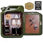 Jerry Can Bar with 8-Piece Set incl. 2 Glasses, Whiskey Stones, Liquor Pourer, Bottle Opener and Lighter