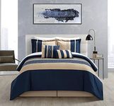 Chic at Home Comforter Set, Blue, Queen