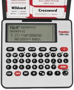 Franklin DBE-1200 Bilingual Electronic Dictionary – English-Spanish, Spanish English Digital Dictionary, Translator, Phrasebook, Spell Checker, Portable Device with LCD Screen