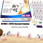 26 Cupping Cups Biomagnetic Traditional Chinese Therapy Cupping Set Household Pull Out Vacuum Cupping Kit/Chinese Massage Medical Hijama Suction Acupuncture