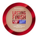 Rimmel Lasting Finish 25 HR Compact Foundation 007 Golden Beige, Matte Buildable Coverage, Powder-to-Cream, Anti-Pollution Shields, SPF 20, Hyaluronic Acid, Waterproof, Hides Imperfections