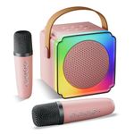 Karaoke Machine 2 Microphones, Toys for 3-10 Year Old Girl Gifts for 3-10 Year Olds Girls Toys Age 3-10, Mini Karaoke Machine Kids Microphone for Kids Karaoke Machines for Girls Birthday Presents