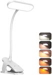 Reading Lights,Clip on Book Light with 5 Eye-Care Color & 5 Brightness,LED USB Rechargeable Desk Clamp Lamp with 360 ° Flexible Gooseneck Perfect for Home Office, Kid and Reading in Bed