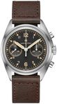 Hamilton Watch Khaki Aviation Pilot Pioneer Mechanical Chrono | Swiss Made | 40mm Stainless Steel Case | Black Dial Analog Watch | Brown Leather Strap (Model: H76409530), Black, Classic