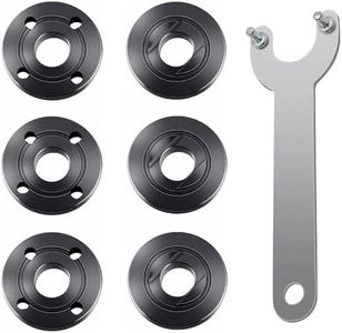 Totowood 7PCS Grinder Flange Angle Wrench Spanner Metal Lock Nut，1PCS Angle Grinder Wrench, 6PCS Flange Nuts,Compatible with Dewalt Bosch Black Decker Ryobi Makita(5/8"-11 threaded shaft)