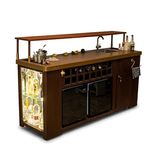 HAUS OF BARS by SpeedX - Double Model X Home Bar Cabinet Wooden Vinyl & Matt Gold Finish with Built in 2 Units of 30L Fridge and Modular Sink with Tap (Wheels at The Bottom)