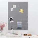 Navaris Fabric Memo Bulletin Board - 20" x 28" Velvet Memory Board for Wall to Display Photo Collages, Pictures, Notes - Includes 6 Push Pins - Gray