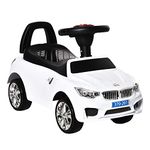 HOMCOM Ride on Car Baby Toddler Walker Foot to Floor Sliding Car Slider w/Horn Music Working Lights Storage for 1.5-3 Years Old White