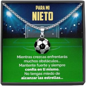 SOFIA FERRER Regalo Niño 10 Años, Colgante De Futbol Para Niños, Regalo Original Niño 8, 9, 10, 11, 12 Años, Collar Hombre Acero Inoxidable, Cosas De Futbol Para Niños, Navidad (Nieto)