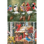 Bits and Pieces - Value Set of Two (2) 300 Piece Jigsaw Puzzles for Adults - Each Puzzle Measures 18" x 24" (46cm x 61cm) - Festive Winter Birds Jigsaws by Artist William Vanderdasson