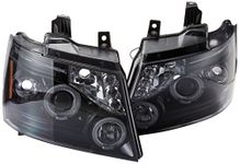 Spec-D Tuning 2LHP-AVA07G-TM Chevy Avalanche Glossy Black Housing Smoked Lens Halo Led Proj Headlights