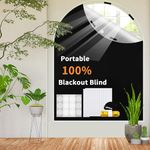 Portable Window Blackout Blind with 30X Nano Tape,400X145CM Blackout Blind Easy to Stick on Windows for Temporary Blackout Blinds for Bedroom Nursery Loft Travel RV Car