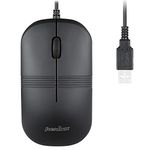 Perixx PERIMICE-503B Wired Optical Washable Mouse, Black (11419)