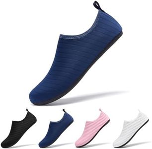 Racqua Boat Men Water Shoes Diving Aqua Pool Slip On Beach Lightweight Women Surfing Outdoor Breathable Swim Quick Dry Sea Shoes Navy 10-11 Women/9-10 Men