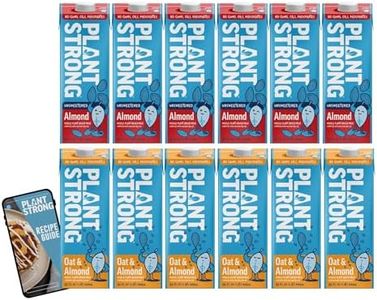 PLANTSTRONG Plant-Based Almond Milk Bundle – Unsweetened Almond + Oat & Almond Milk (6-Pack each, 12 Total) | Whole Plant Milk, No Gums or Oils, Fortified with Calcium, B12 & D3 | Vegan, Non-GMO