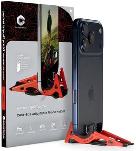 GEOMETRICAL Pocket Tripod PROv2 Universal Kit – Slim Fit Tripod for iPhone & Android, Adjustable Angles – Card-Size, Ultra-Compact Phone Tripod Stand for Photo & Video Creation – Magma Red