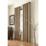 Common Wealth Home Fashions Navar Thermaplus Insulated Blackout Faux Suede Panels, 54" by 95", Taupe