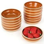 BELLE VOUS Traditional Tapas Bowl Set (12 Pack) - 175ml Ceramic Serving Bowls/Sauce Dishes - Terracotta Cazuelas Dish Set for Snacks, Desserts and Soy