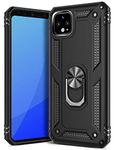 GREATRULY Ring Kickstand Phone Case for Google Pixel 4 XL (2019 Release),Heavy Duty Dual Layer Drop Protection Case,Hard Shell + Soft TPU + Ring Stand Fits Magnetic Car Mount,Black