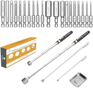 Mulwark Precision Pin Vise Hand Drill Set & 5 pcs Telescoping Magnetic Pickup Tool