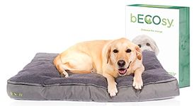 bECOsy® 100% Natural Latex | Waterproof & Machine Washable |Luxury Orthopaedic Cat Dog Bed | Grey Durable Soft & Cosy | Vegan (Large - 42 inch 107x71x10cm)