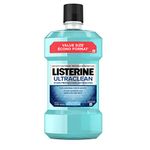 Listerine Ultraclean Mouthwash, Stain Protection, For keeping teeth white, Arctic Mint, Value Size, 1.5L, blue