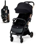 Kinderkraft APINO Buggy up to 22 kg, Reclining Buggy, Stroller, Lightweight - 7.5 kg, Automatic Folding, Adjustable Backrest to Reclining Position, Ideal for Travel, Black