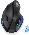 ECHTPower Vertical Ergonomic Mouse Wireless, Rechargeable 2.4G Optical USB Mouse for Laptop/Desktop/PC/Macbook with 1000/1600/2400/3200/4000/4800 DPI,6 Buttons(Wireless Mouse)