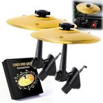 2 Pack Car Cymbal Air Vent, Mini Drum Crash Cymbal For Car Vent,Easy Clip-On Mini Cymbals for Drumer Music Lovers, Make Your Driving More Fun, Suitable for all Types of Vehicles, Gold