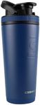 Ice Shaker Stainless Steel Insulated Water Bottle Protein Mixing Cup (As seen on Shark Tank) | Gronk Shaker | (Navy 26 oz)