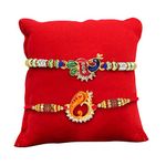 TIED RIBBONS Raksha Bandhan Bhai Dooj Rakhi for Brother Set of 2 Rakhi Set | Bhai Rakhi with Card | Tikka Bhai Dooj - Rakhi Bracelet for Brother Rakhi 2 Set (TR-RR-02)