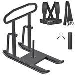 Dolibest Weight Sled Fitness Sled with Push-Pull Handles, Height Adjustable-Sled Harness Included, Heavy-Duty Weight Training Equipment for Muscle Building- Suitable for 1&2" Weight Plate- Black