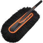 Tukzer Super-Soft Microfiber Car Duster Brush with Detachable Handle| Strong Absorption, Scratch-Free Cleaning Tool for Wet & Dry Dusting/Polishing/Washing for Bike, Car, Truck, Office, Home Kitchen