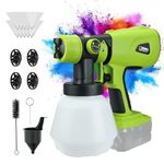 Cordless Paint Sprayer,HVLP Brushless Spray Gun with 4 Nozzles, for Ryobi 18V Max Battery, for Garden Irrigation, House Painting, Furniture,Cabinets, DIY Work